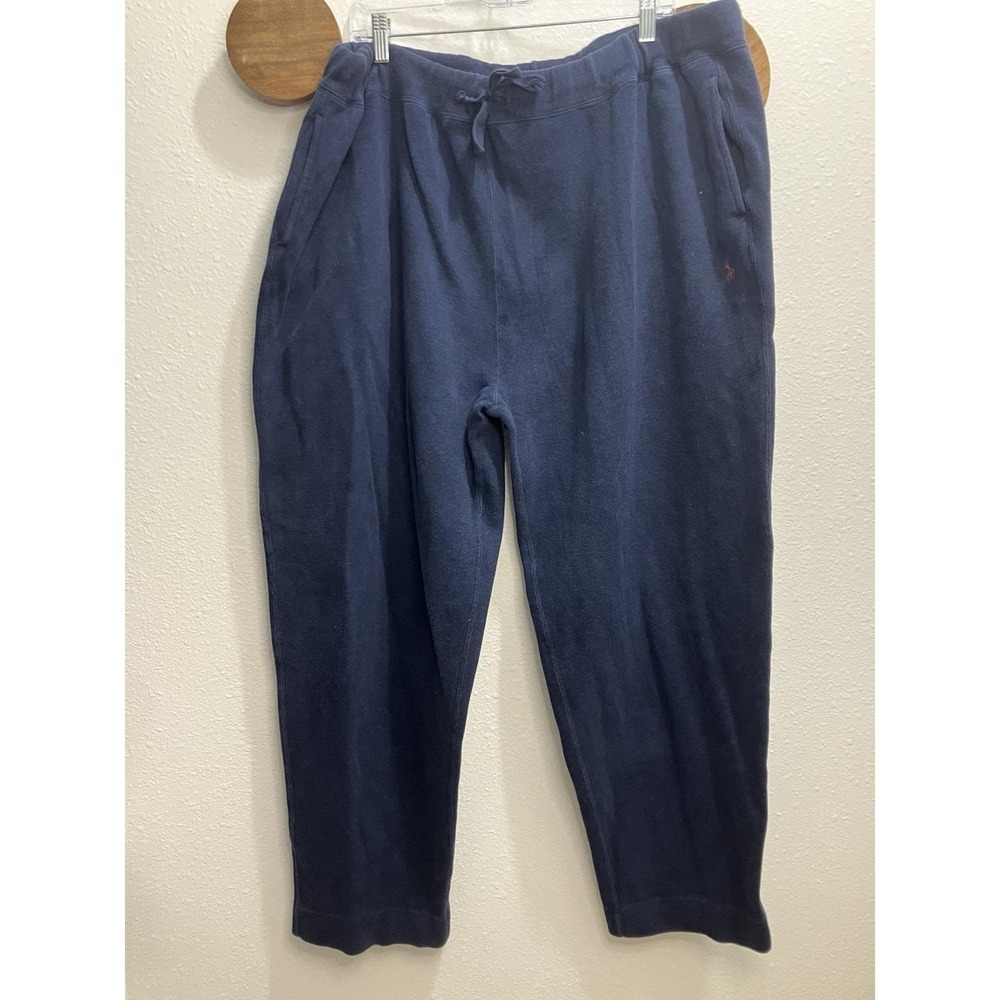 VTG Polo Ralph Lauren Pants Men's XXL Tapered Drawstring Pony Logo Navy‎ Blue
